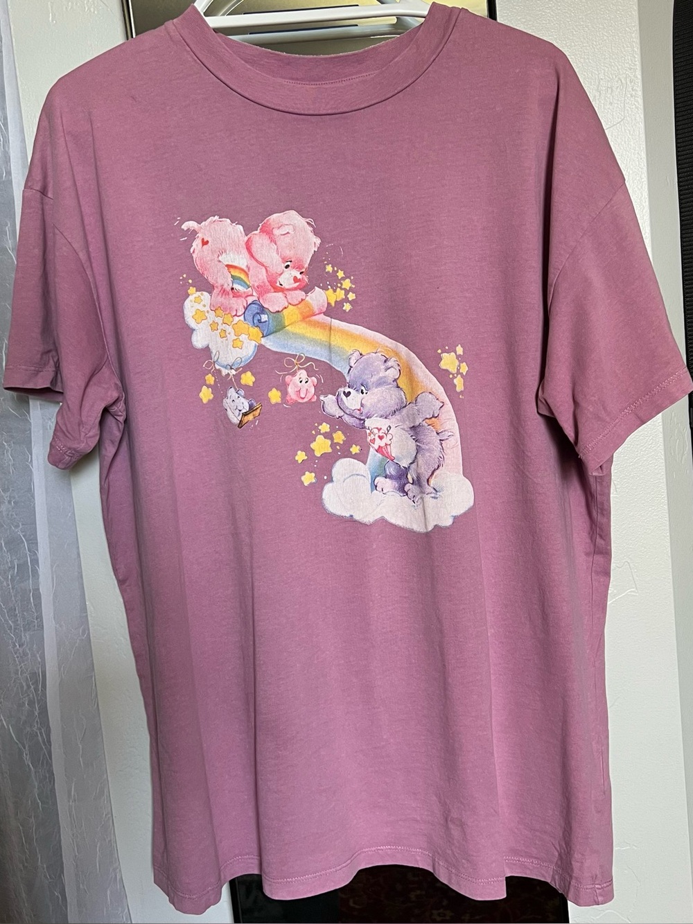 Care Bears Mauve Pink Rainbow Graphic Tee
